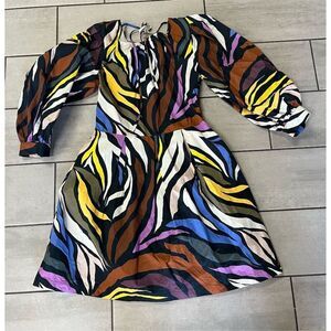 Who What Wear Women's Multicolor Zebra Print Midi Dress Size‎ XS